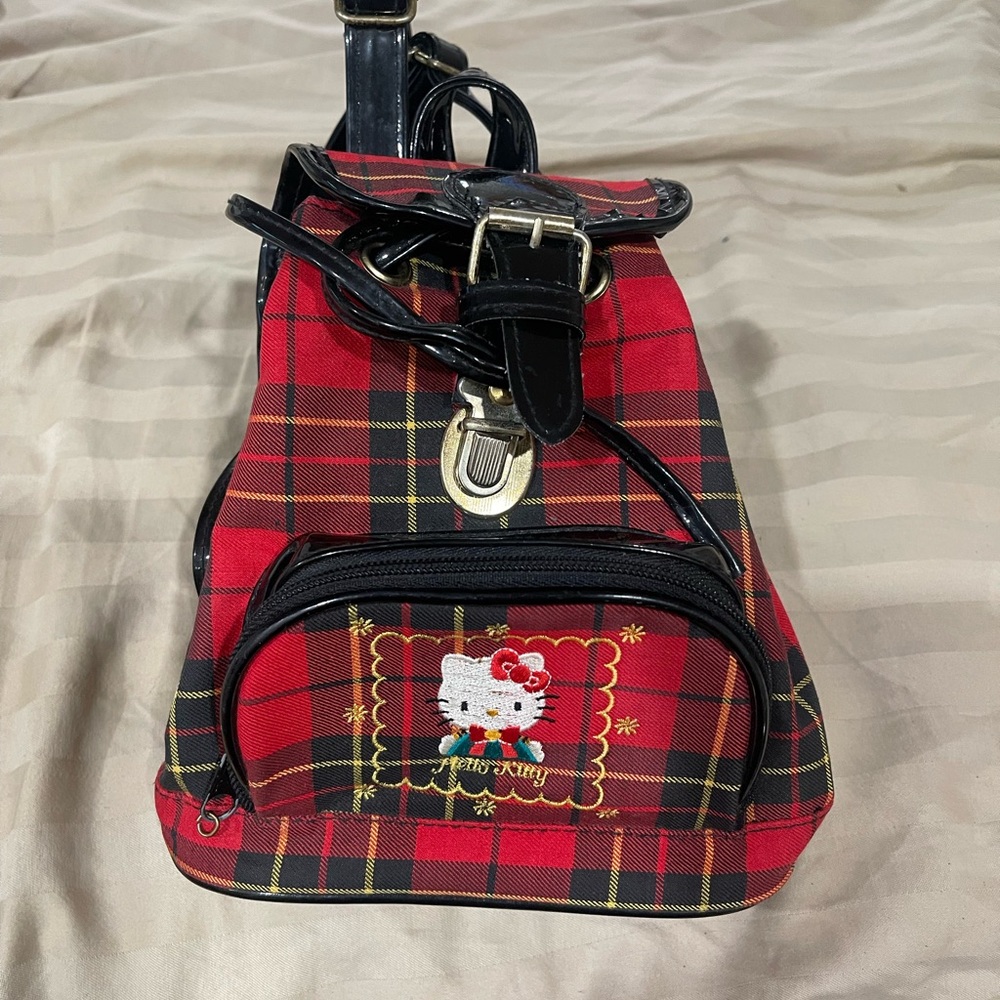Vintage Red Plaid Mini Backpack